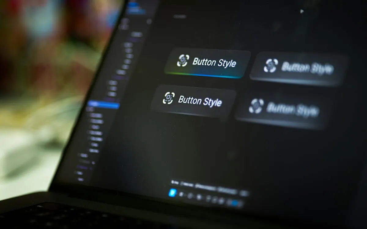 Interface components and design tokens on a screen
