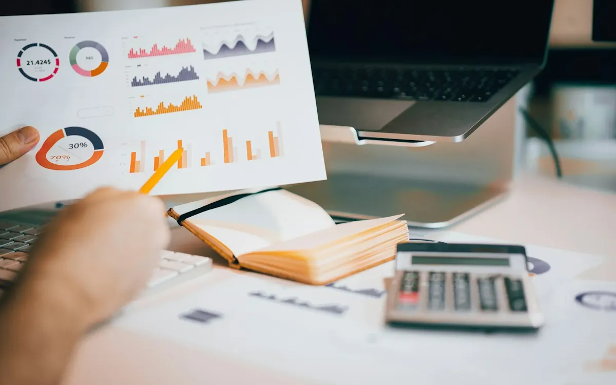 Marketing dashboard with campaign performance charts